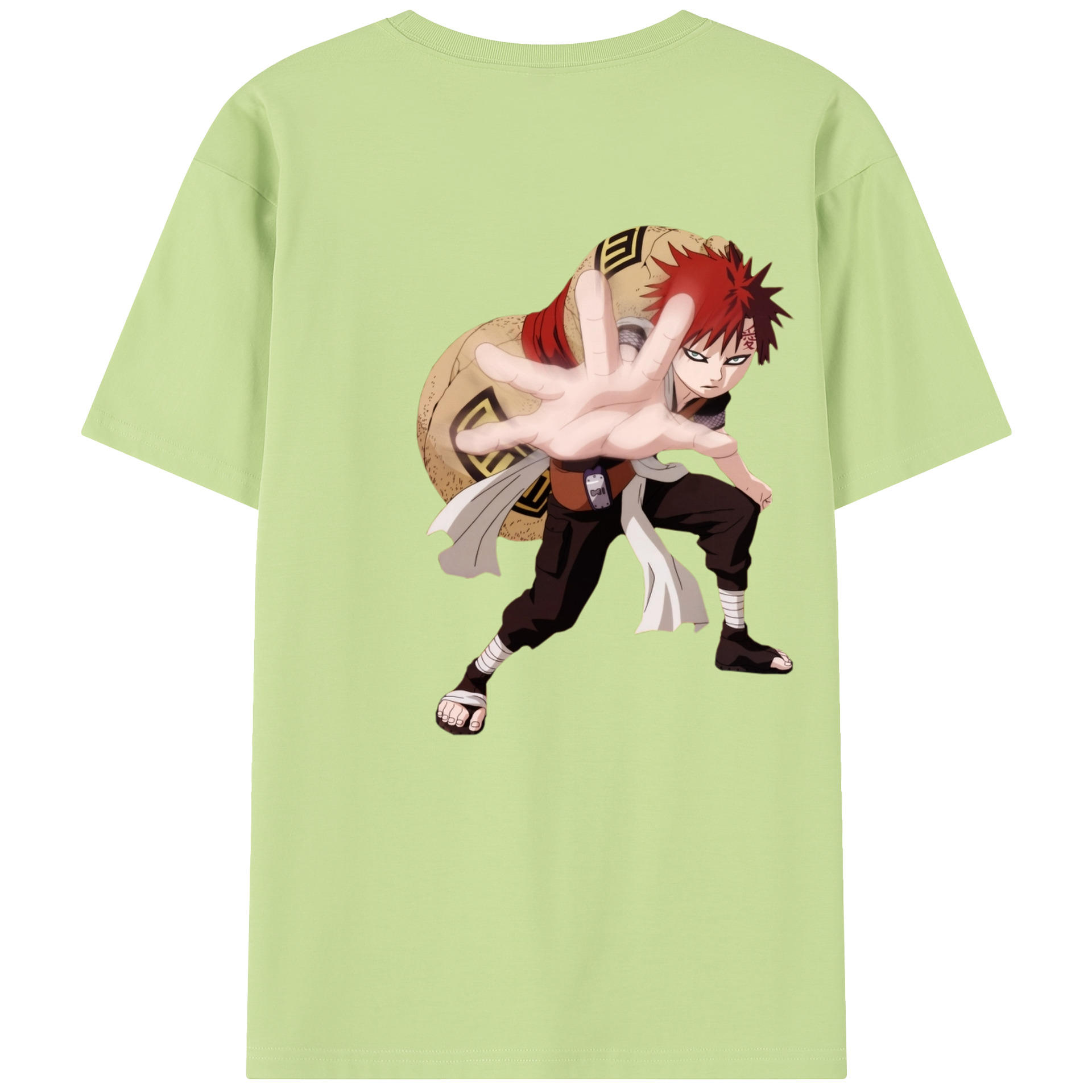 （画像用） NARUTO -ナルト- ガアラ Gaara 綿100％半袖Tシャツ（背面プリント）